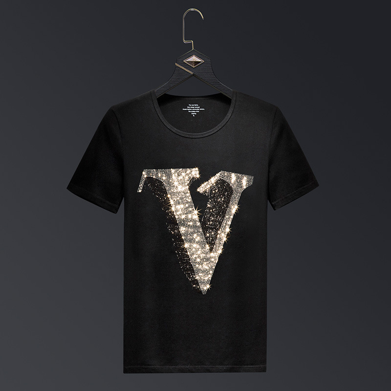 Streetwear Brand England - 2025 lettre strass t-shirts hommes marque