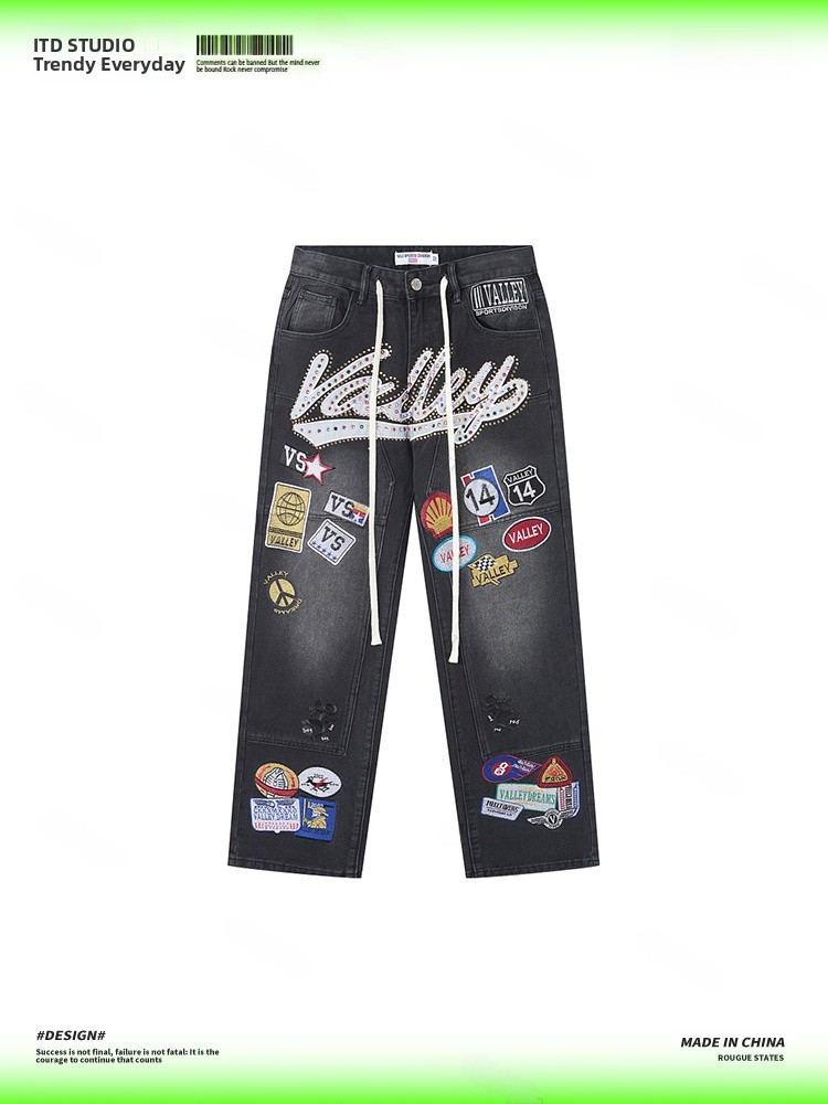 Jeans pour hommes VALLEY brodé - Valley Streetwear Brand avis et prix
